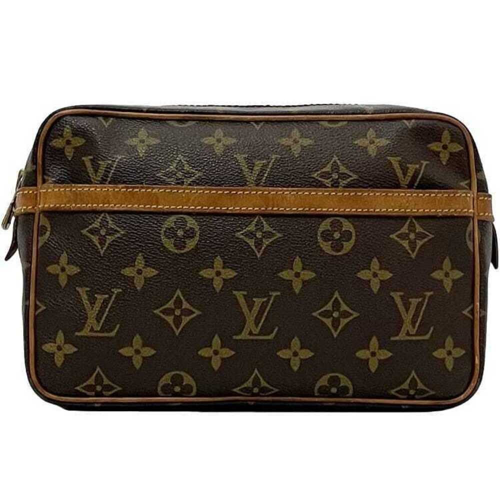 Louis Vuitton Compiegne Shoulder Bag Brown Clutch TH Zipper Handbag All over
